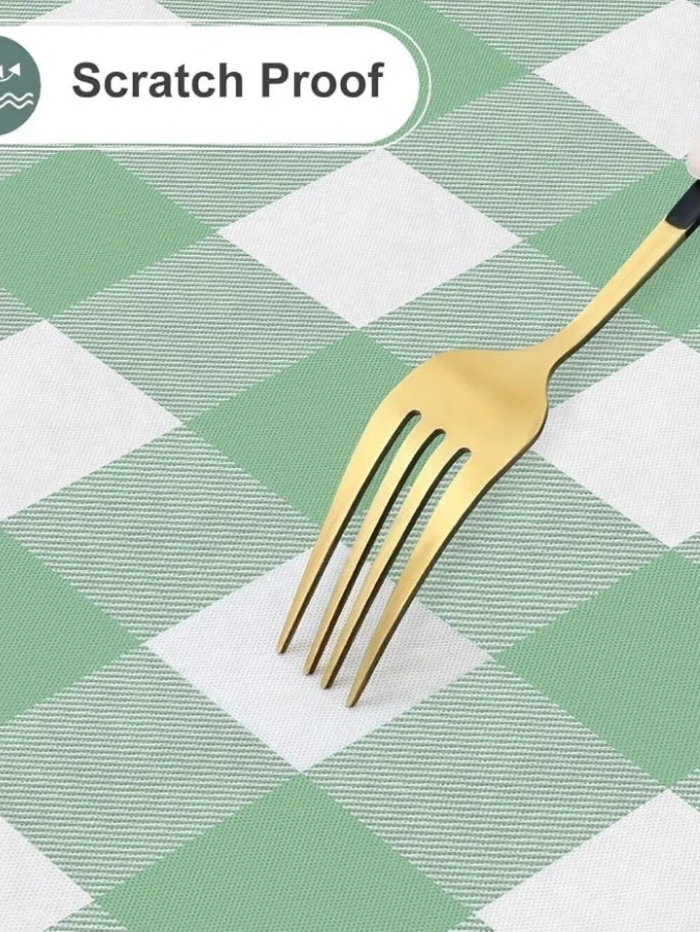 Sage Green Gingham Round 60
